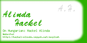 alinda hackel business card